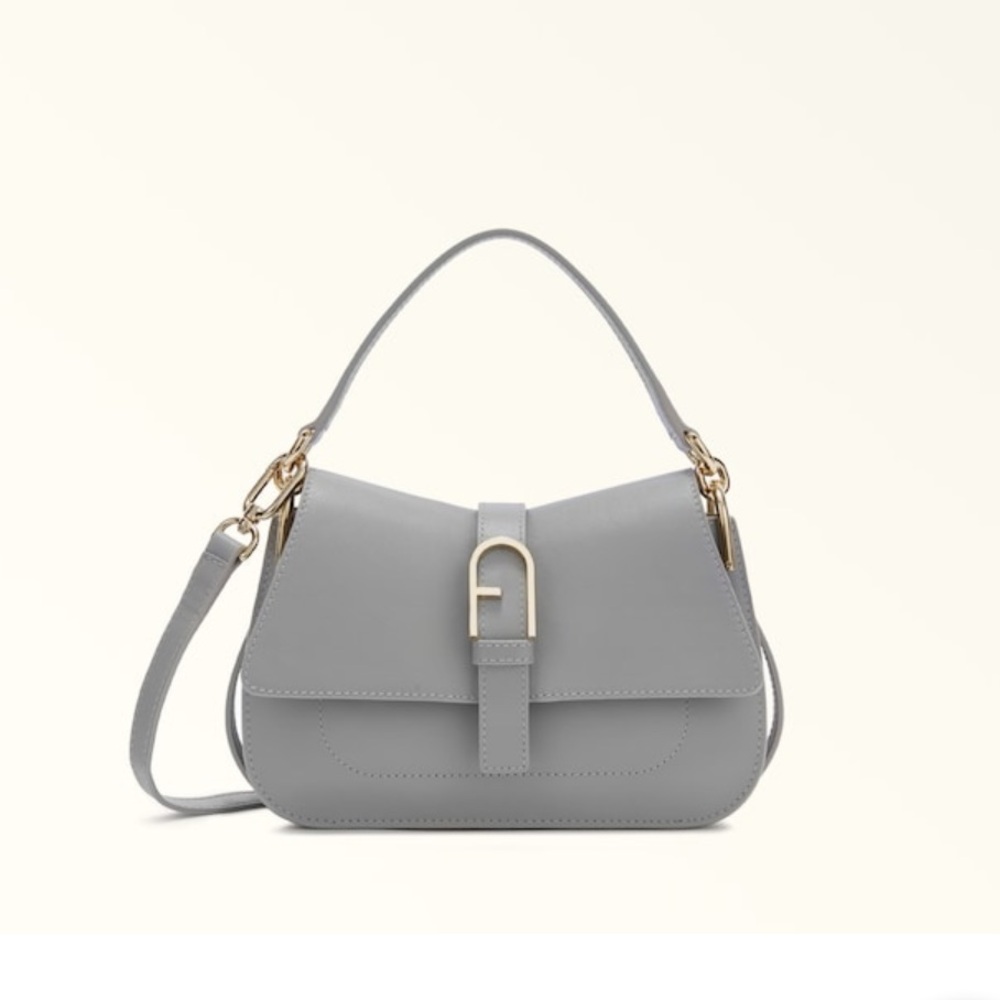 BRAND NEW FURLA FLOW TOP HANDLE MINI BAG IN CENERE
